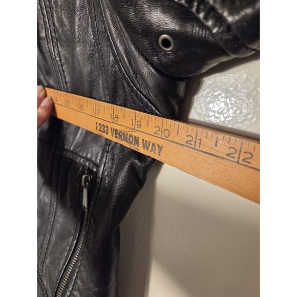 Michael Kors Jacket Moto Style Black Leather Womens Size L Fully Lined Zip... - Picture 8 of 10